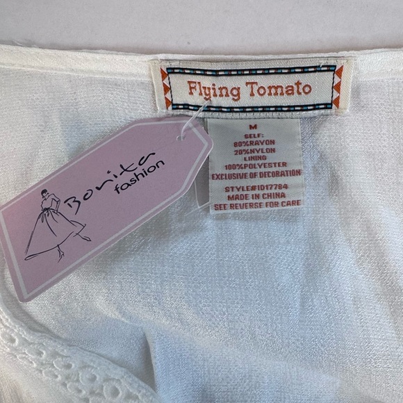 Flying Tomato Embroidered White Maxi Dress | Boho Cottagecore Floral Midi/Maxi - Picture 10 of 11